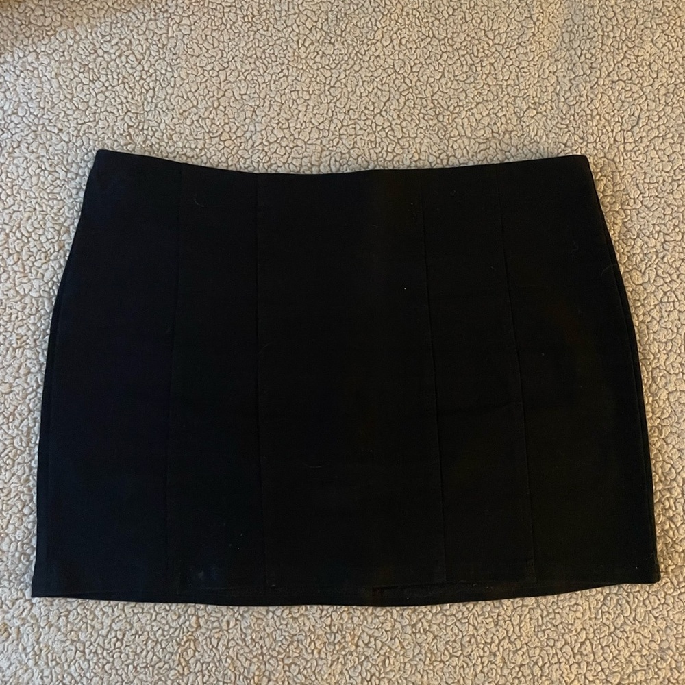 Blue Blush Black Mini Skirt